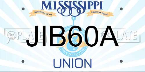 JIB60A Mississippi License Plate