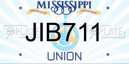 JIB711 Mississippi License Plate