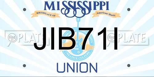 JIB71I Mississippi License Plate