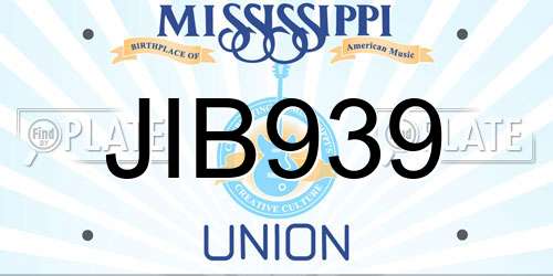 JIB939 Mississippi License Plate