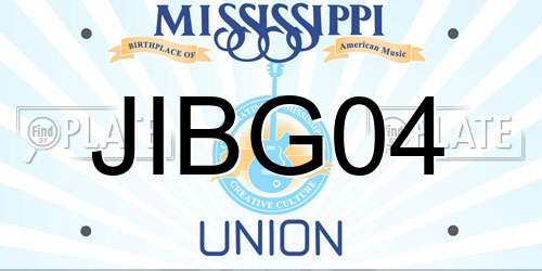 JIBG04 Mississippi License Plate