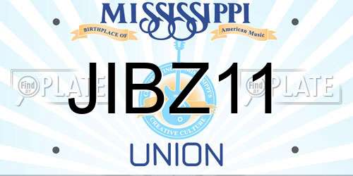 JIBZ11 Mississippi License Plate