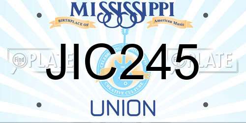 JIC245 Mississippi License Plate
