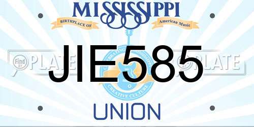 JIE585 Mississippi License Plate