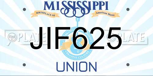 JIF625 Mississippi License Plate