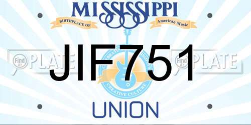 JIF751 Mississippi License Plate