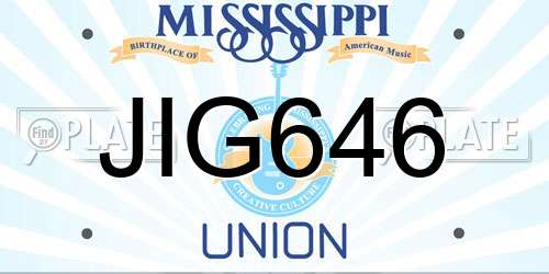 JIG646 Mississippi License Plate