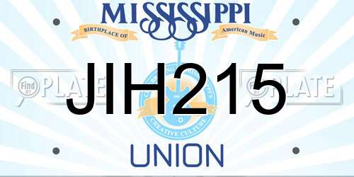 JIH215 Mississippi License Plate