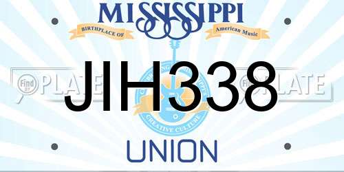 JIH338 Mississippi License Plate