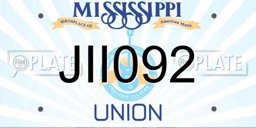 JII092 Mississippi License Plate