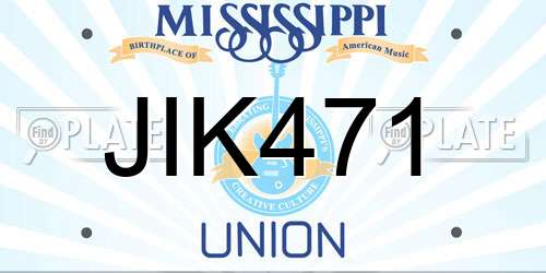 JIK471 Mississippi License Plate