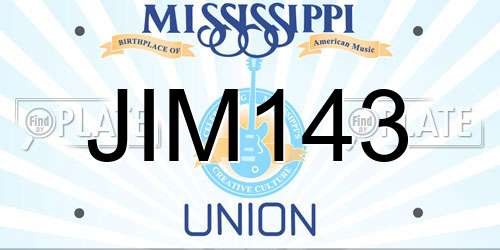 JIM143 Mississippi License Plate