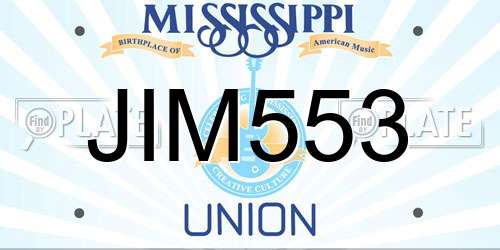 JIM553 Mississippi License Plate
