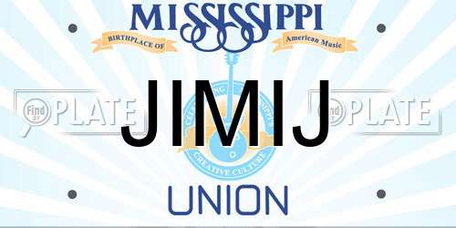 JIMIJ Mississippi License Plate