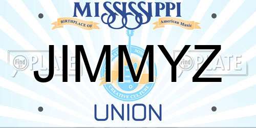JIMMYZ Mississippi License Plate
