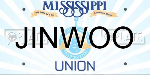 JINWOO Mississippi License Plate