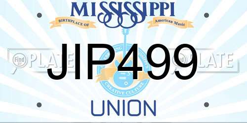JIP499 Mississippi License Plate