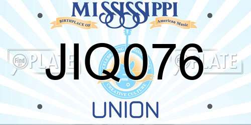 JIQ076 Mississippi License Plate