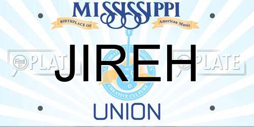 JIREH Mississippi License Plate