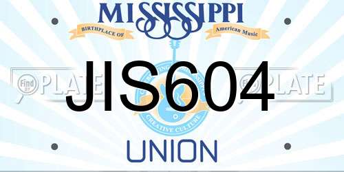 JIS604 Mississippi License Plate