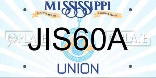 JIS60A Mississippi License Plate