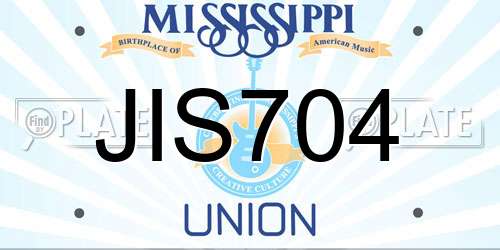 JIS704 Mississippi License Plate