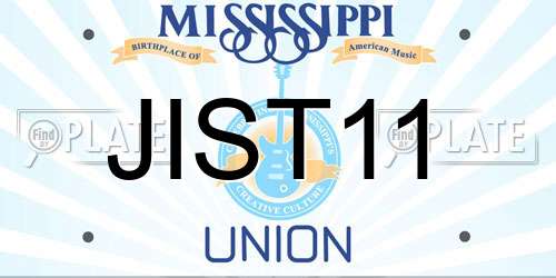 JIST11 Mississippi License Plate