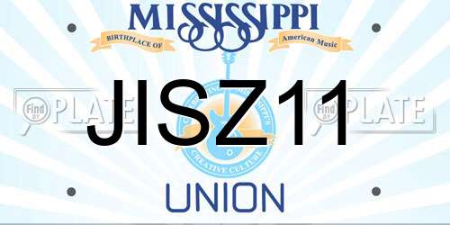 JISZ11 Mississippi License Plate