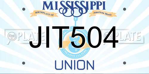 JIT504 Mississippi License Plate