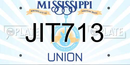 JIT713 Mississippi License Plate