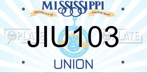 JIU103 Mississippi License Plate
