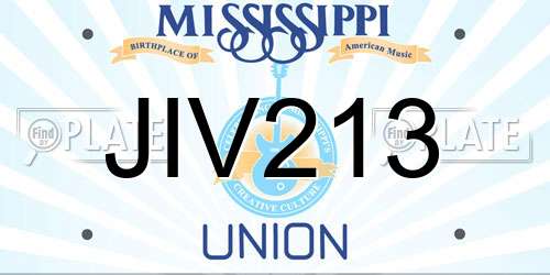 JIV213 Mississippi License Plate