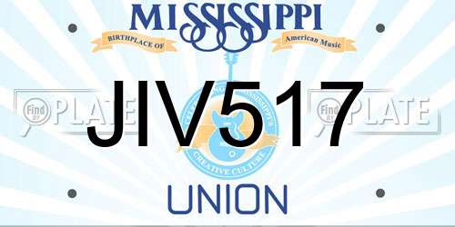 JIV517 Mississippi License Plate