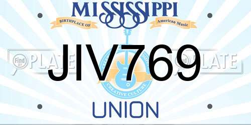 JIV769 Mississippi License Plate