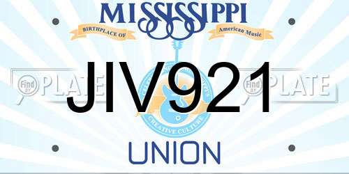 JIV921 Mississippi License Plate