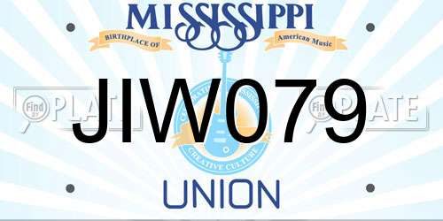 JIW079 Mississippi License Plate