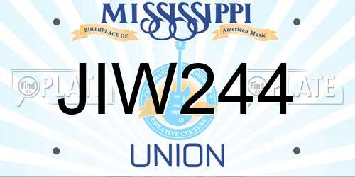 JIW244 Mississippi License Plate