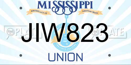 JIW823 Mississippi License Plate