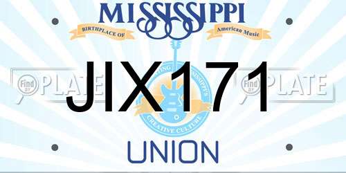 JIX171 Mississippi License Plate