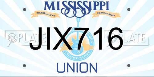 JIX716 Mississippi License Plate