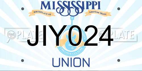JIY024 Mississippi License Plate