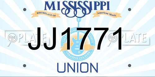 JJ1771 Mississippi License Plate
