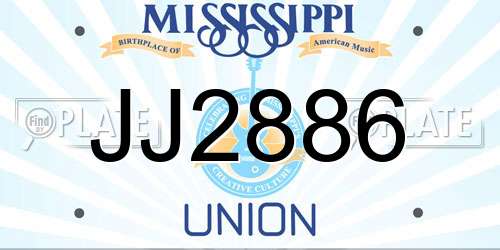 JJ2886 Mississippi License Plate