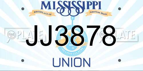 JJ3878 Mississippi License Plate