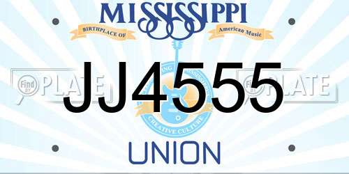 JJ4555 Mississippi License Plate