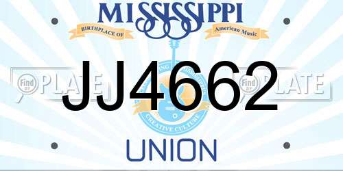 JJ4662 Mississippi License Plate