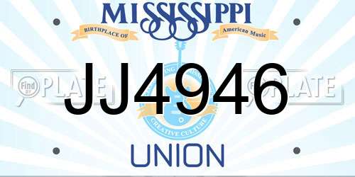 JJ4946 Mississippi License Plate