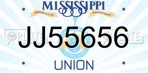 JJ55656 Mississippi License Plate
