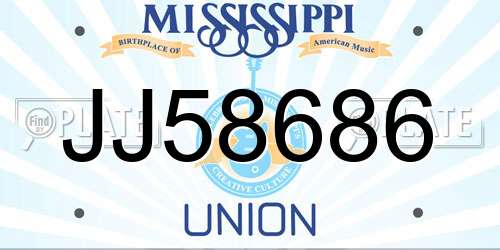 JJ58686 Mississippi License Plate
