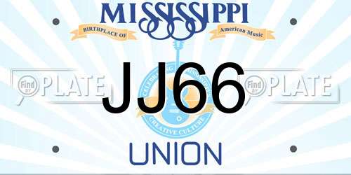 JJ66 Mississippi License Plate